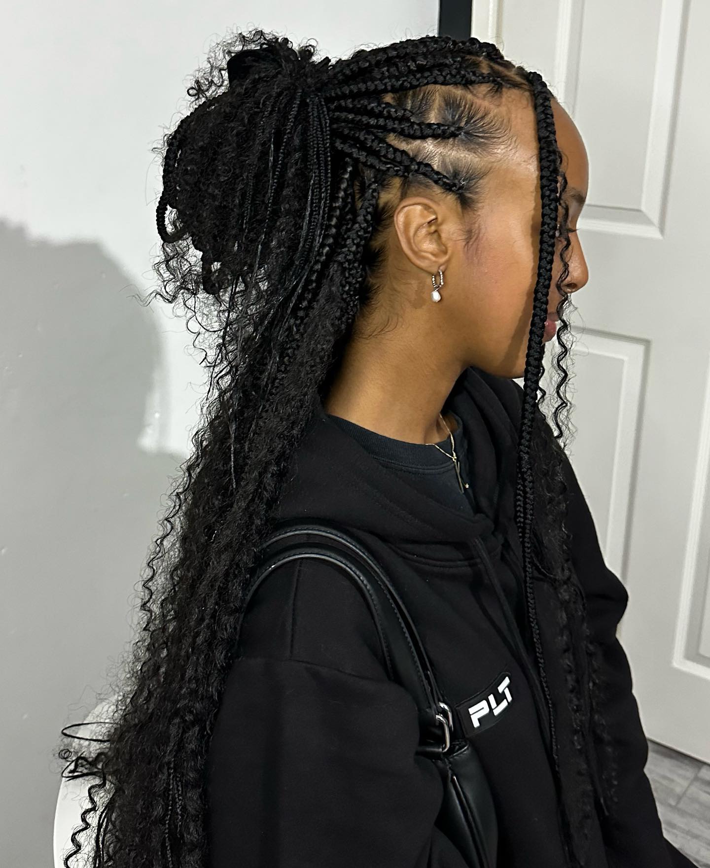 Half Up Half Down Medium Goddess Braids