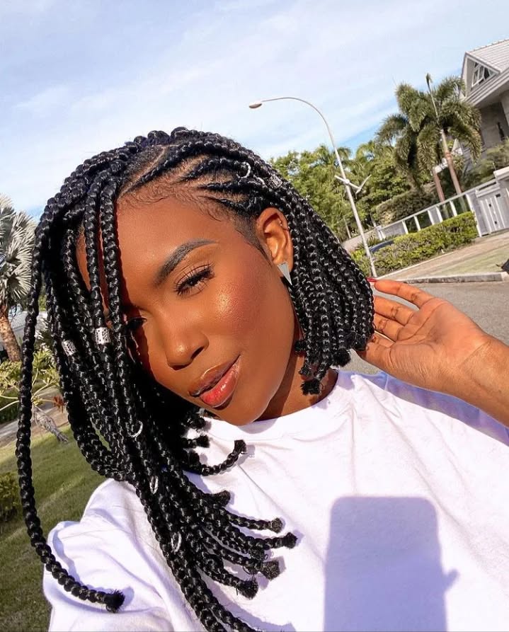 Side Cornrow Bob Braid