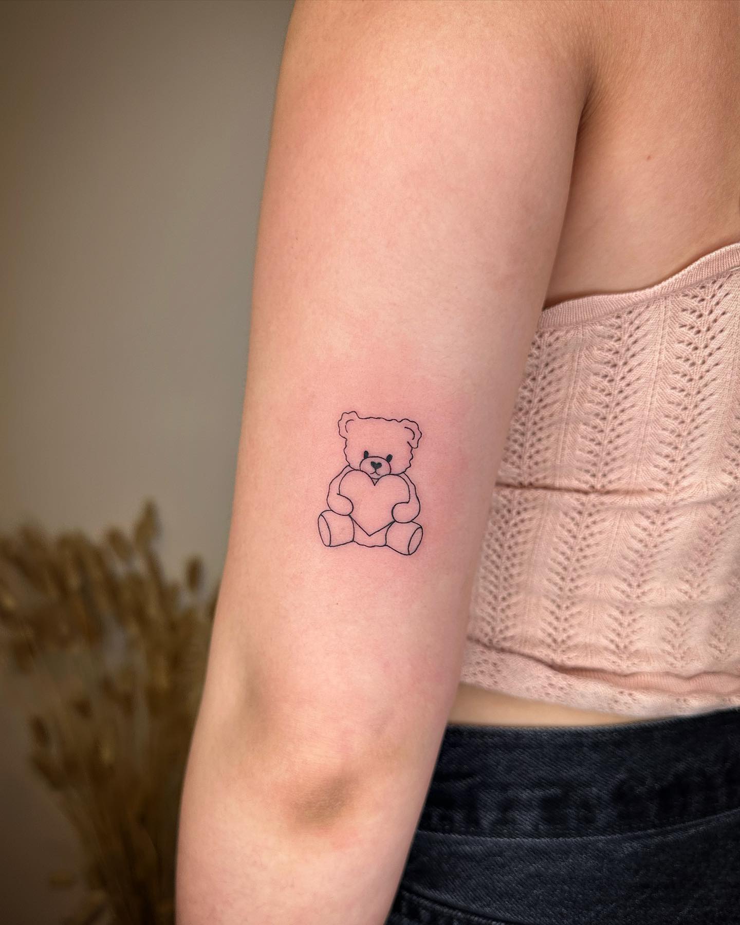 Small Dainty Teddy Bear Tattoo