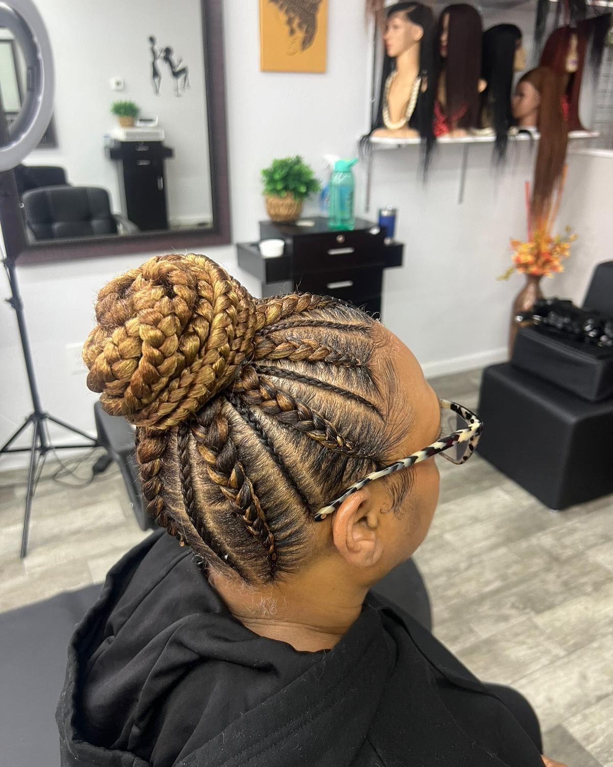 Blonde Updo Feed In Braid