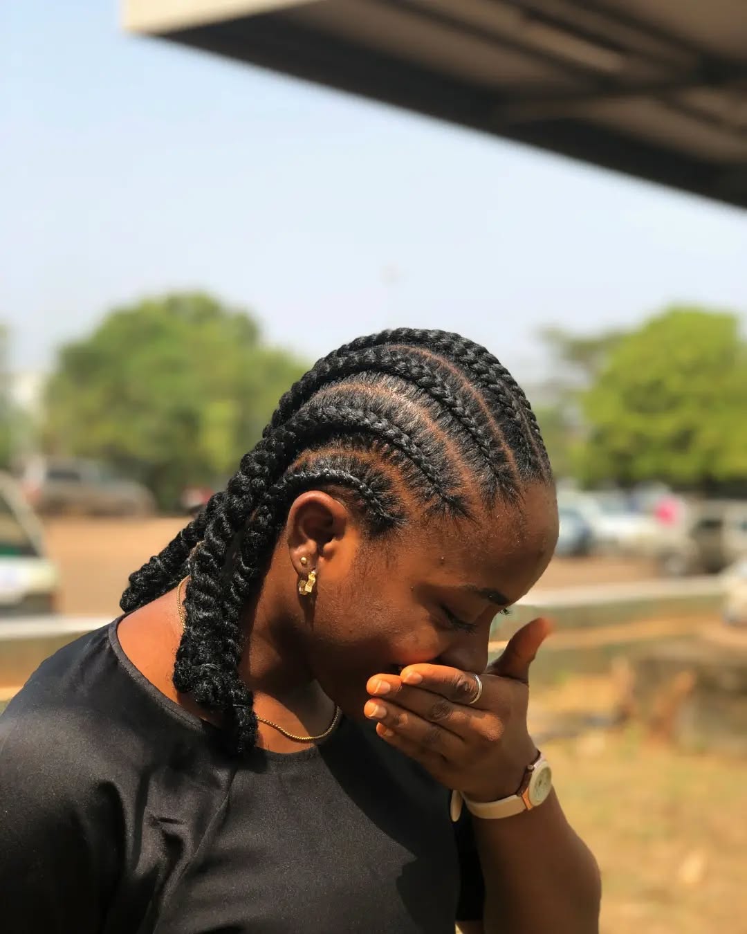 Cutesy Cornrow with Twist Ends