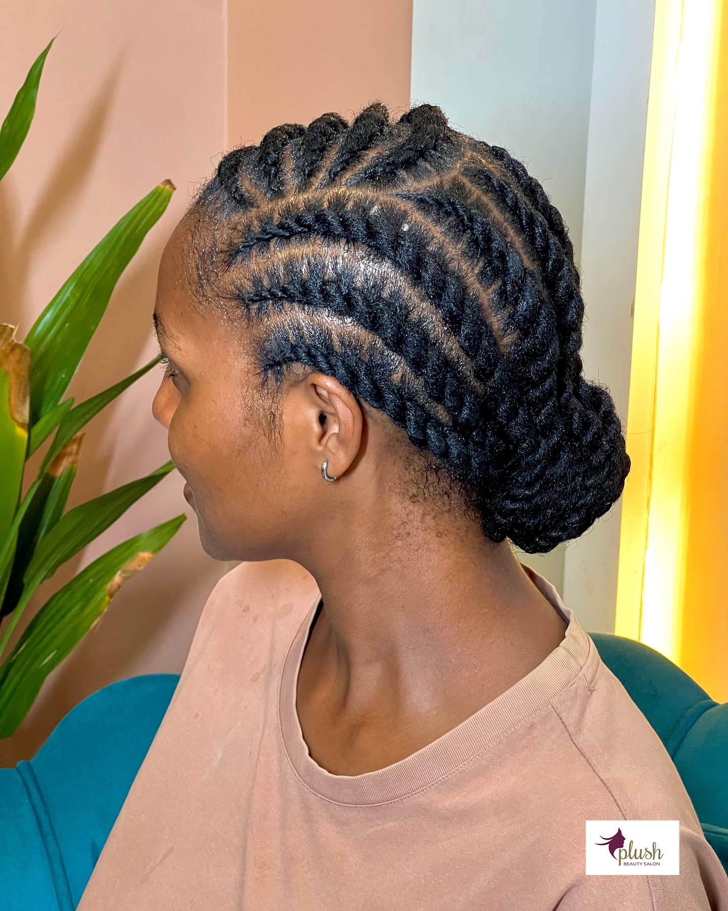 Flat Twist Cornrow Hairstyle