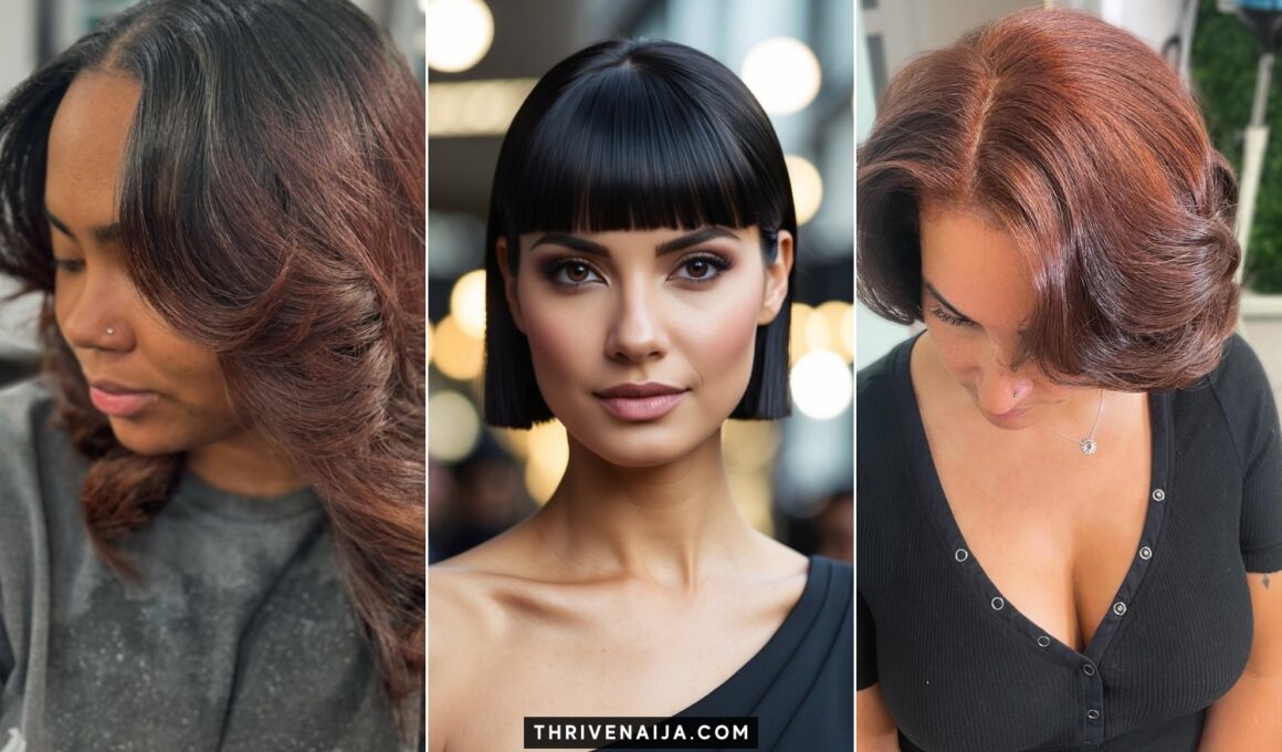 Short Silk Press Hairstyle