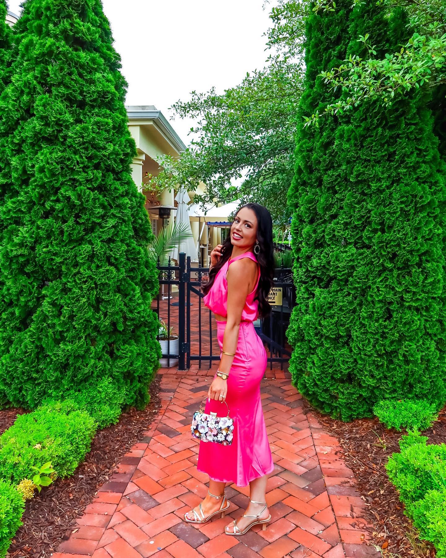 Bright Pink Satin Dress