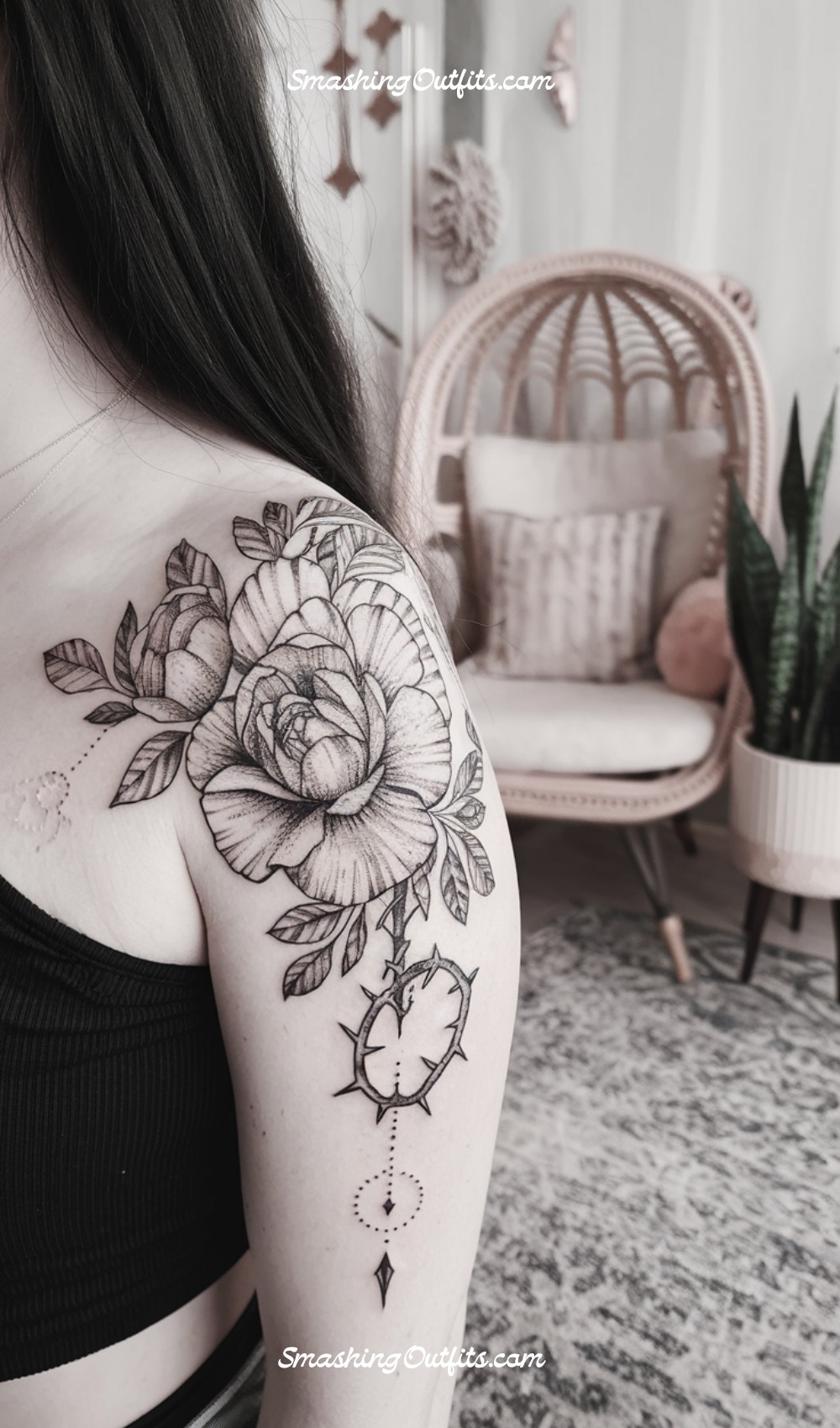 Rose Flower Gothic Tattoo
