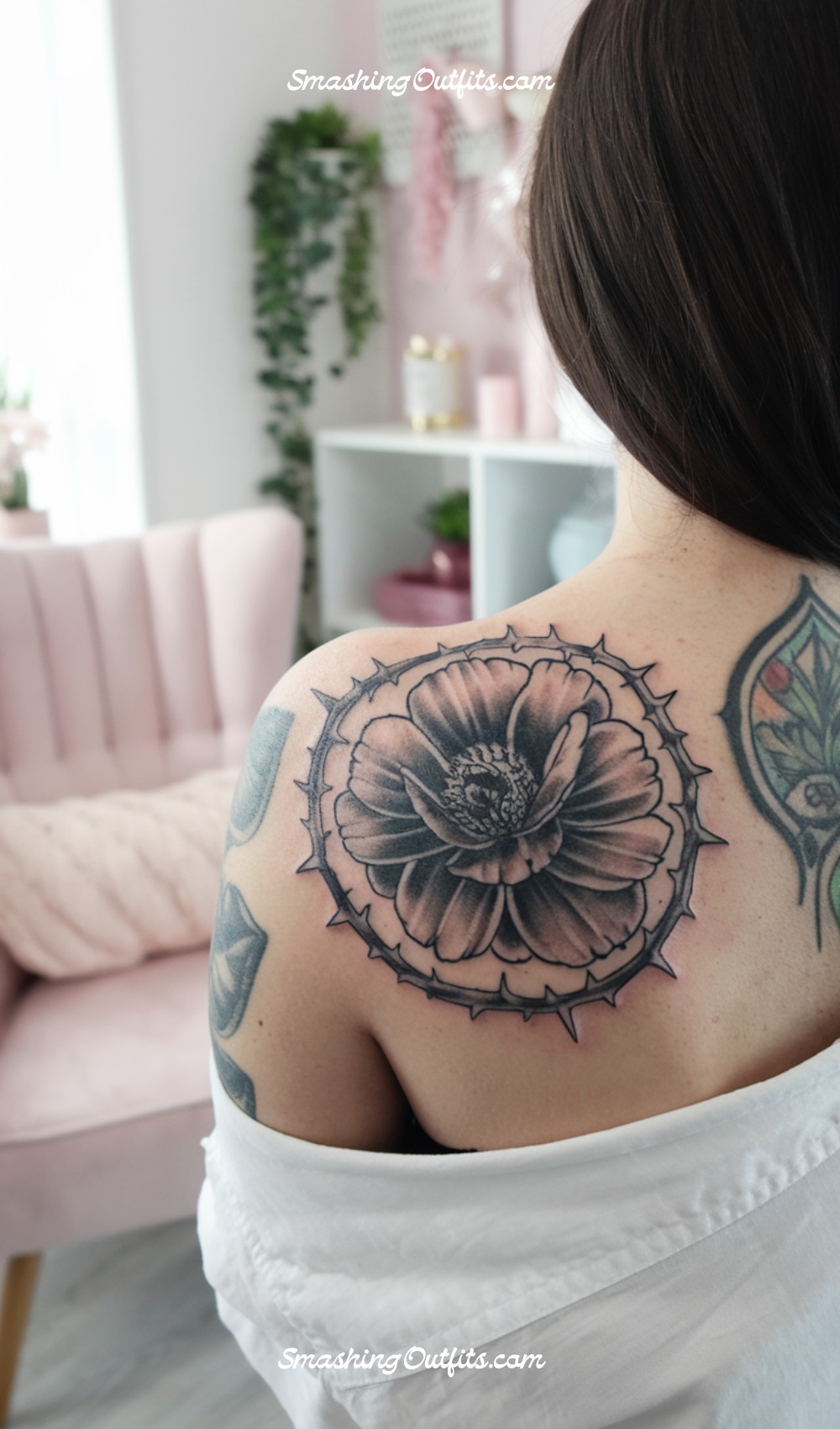 Spiky Floral Tattoo
