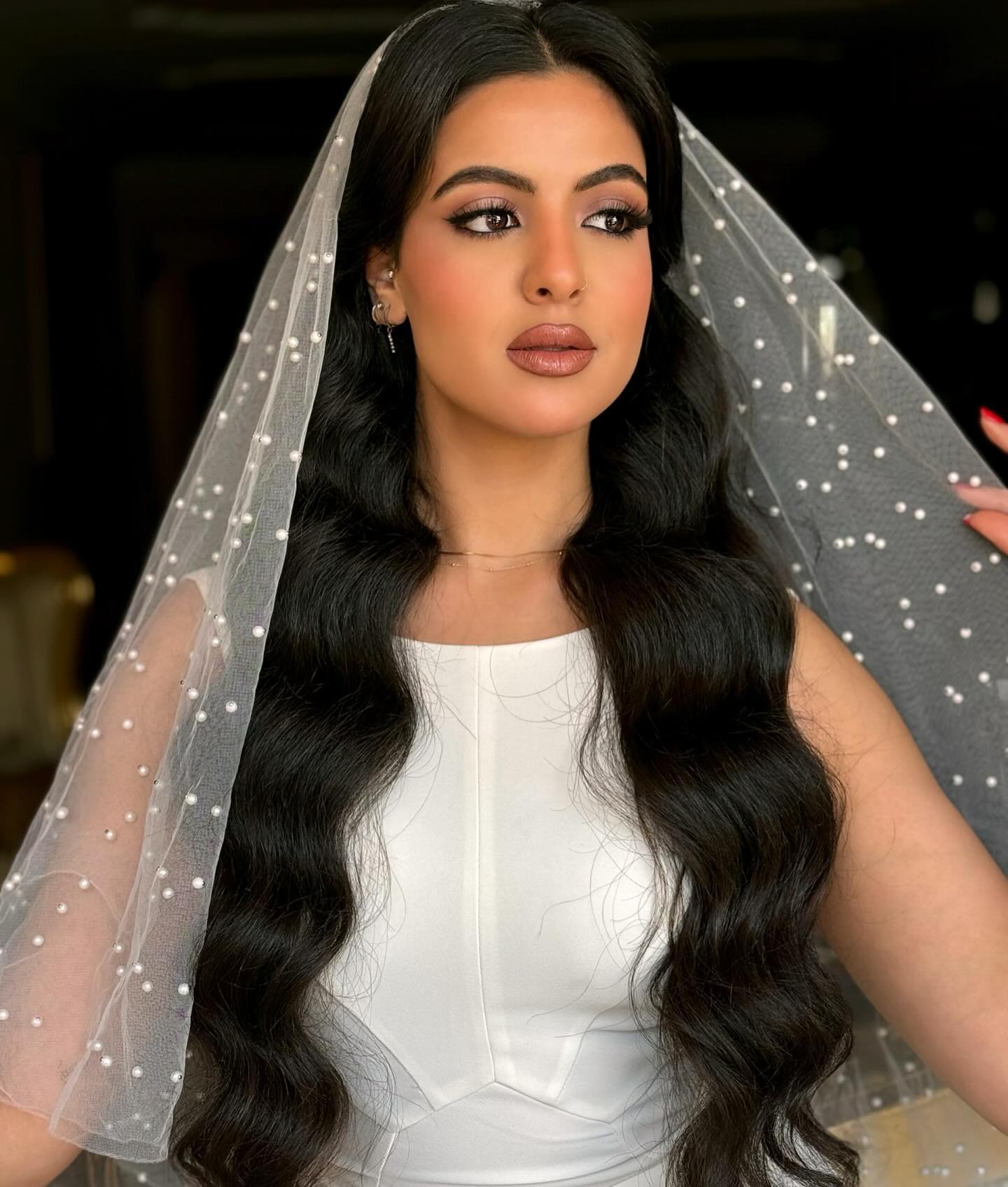 Long Wavy Hair Bridal Styling