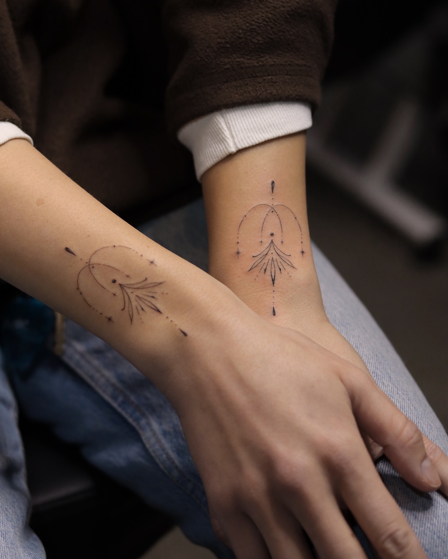 Symmetrical Wrist Ornamental Tattoo