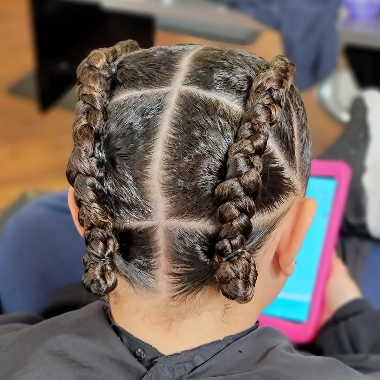 Two Protective Softball Hairstyle