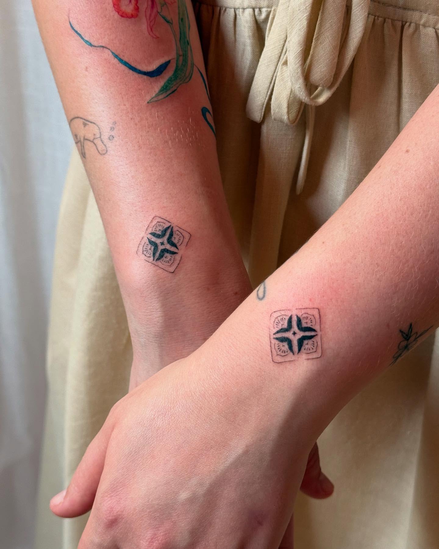 Delicate Ornamental Wrist Tattoo