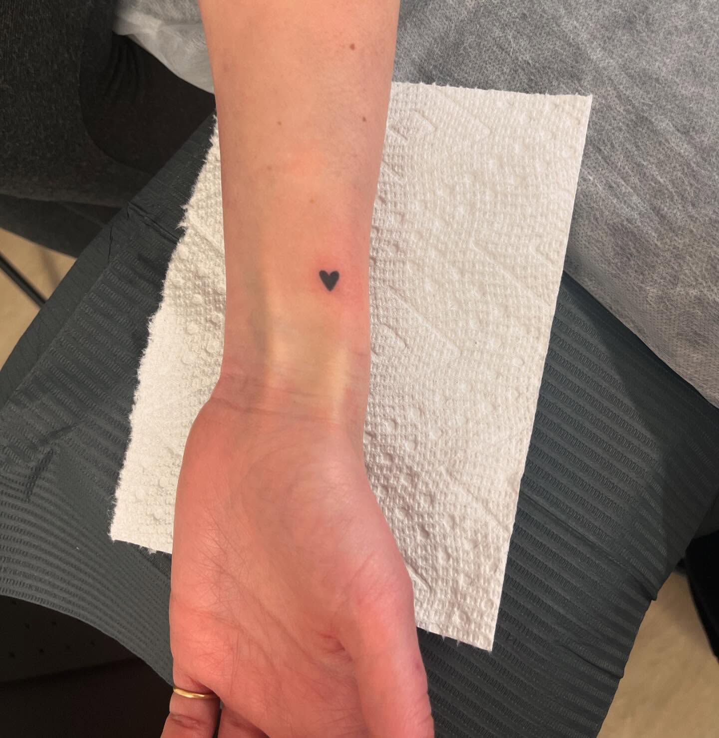 Cute Heart On Wrist Tattoo