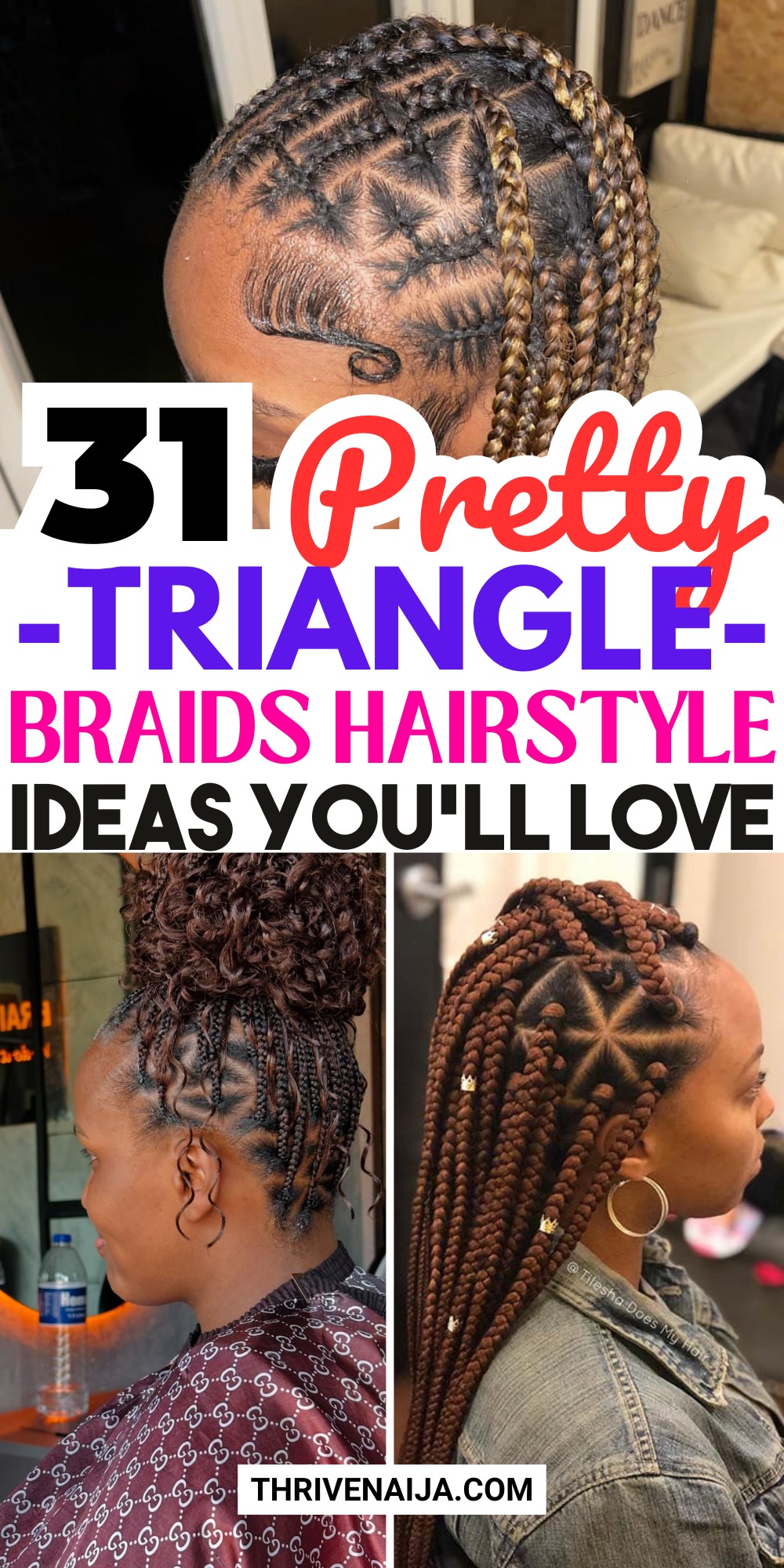 Triangle Pattern Goddess Braids Hairstyle ideas