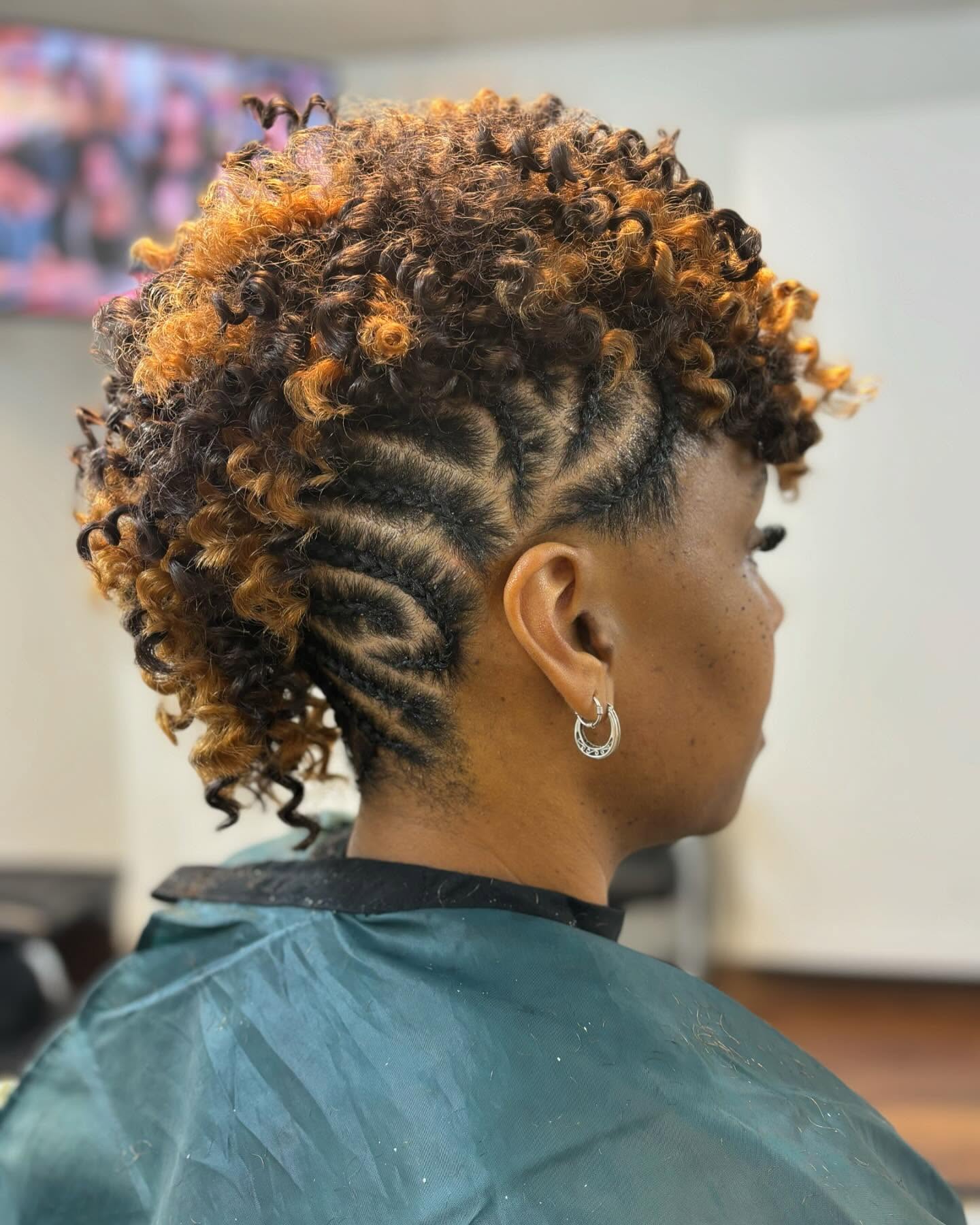 Curly Crochet Faux Hawk Braid