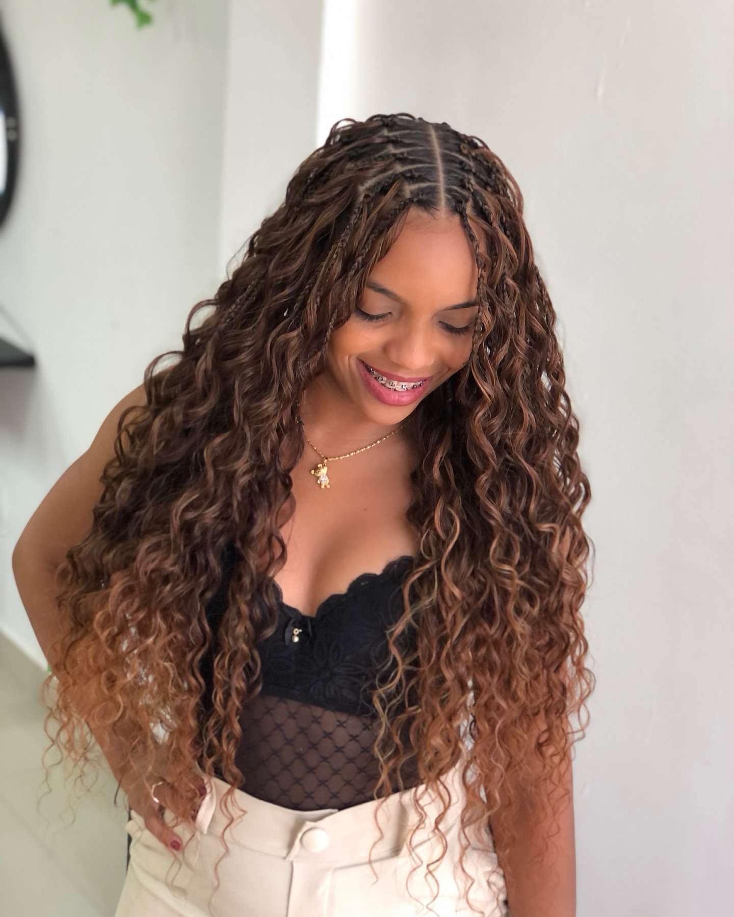 Goddess Braid Crochet with Attached Curls