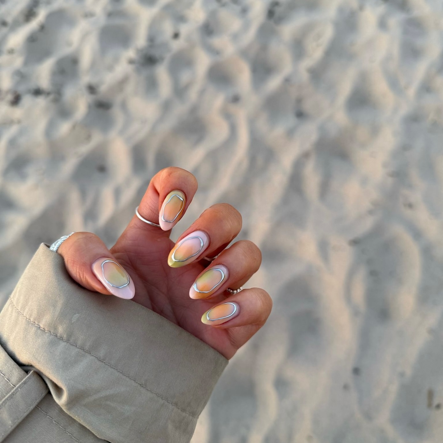 Soft Chrome Summer Nails