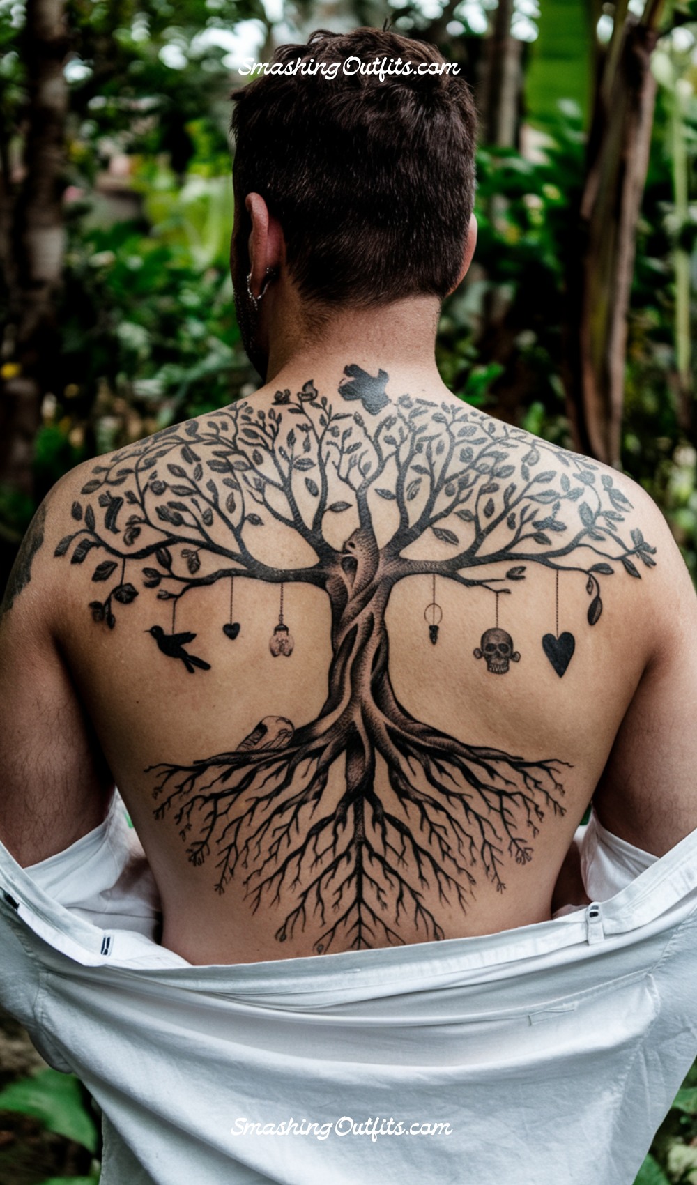 Innovative Tree Upper Back Tattoo