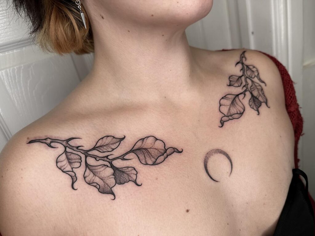 Upside Down Moon Tattoo