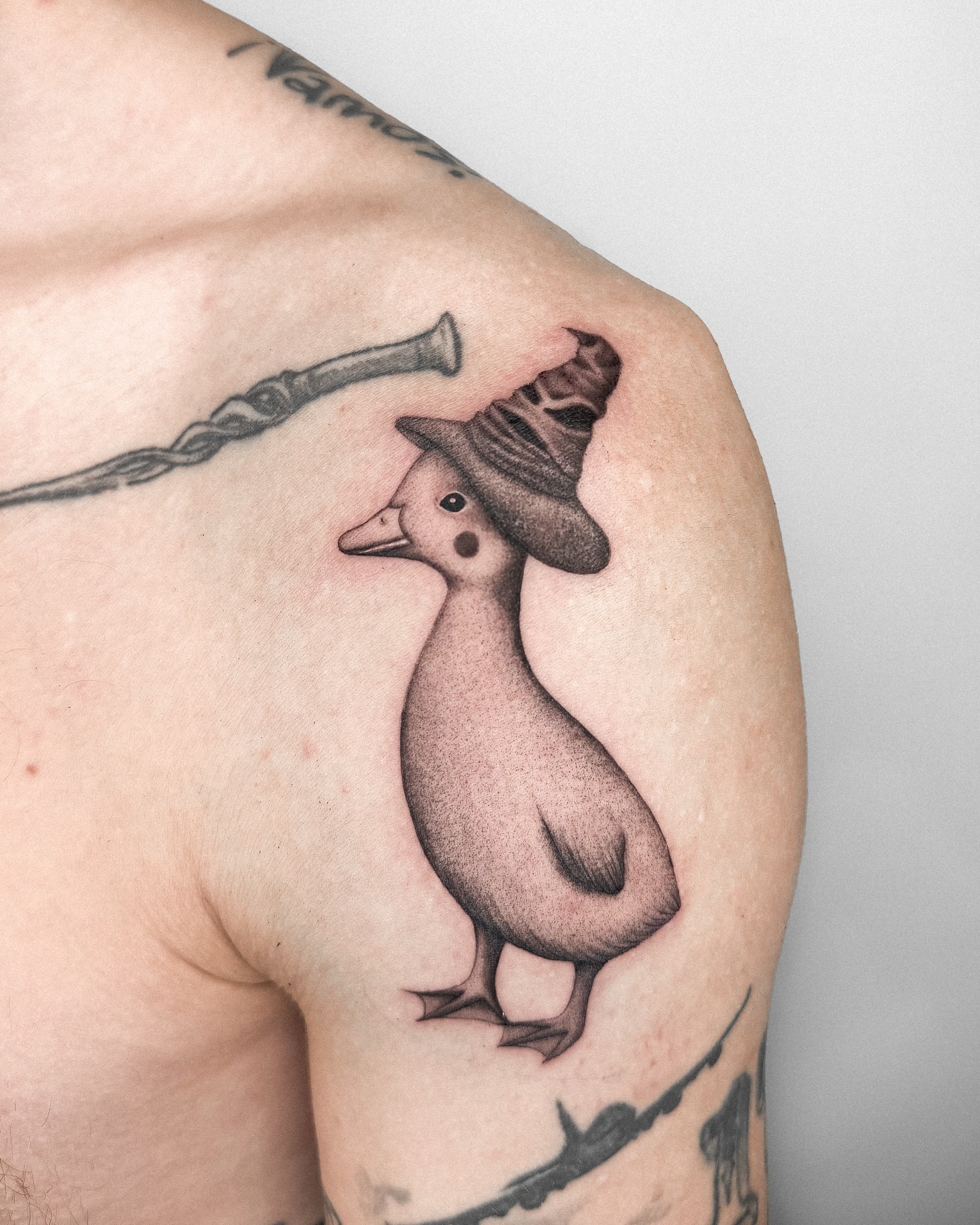 Witch Duck Illustrative Tattoo