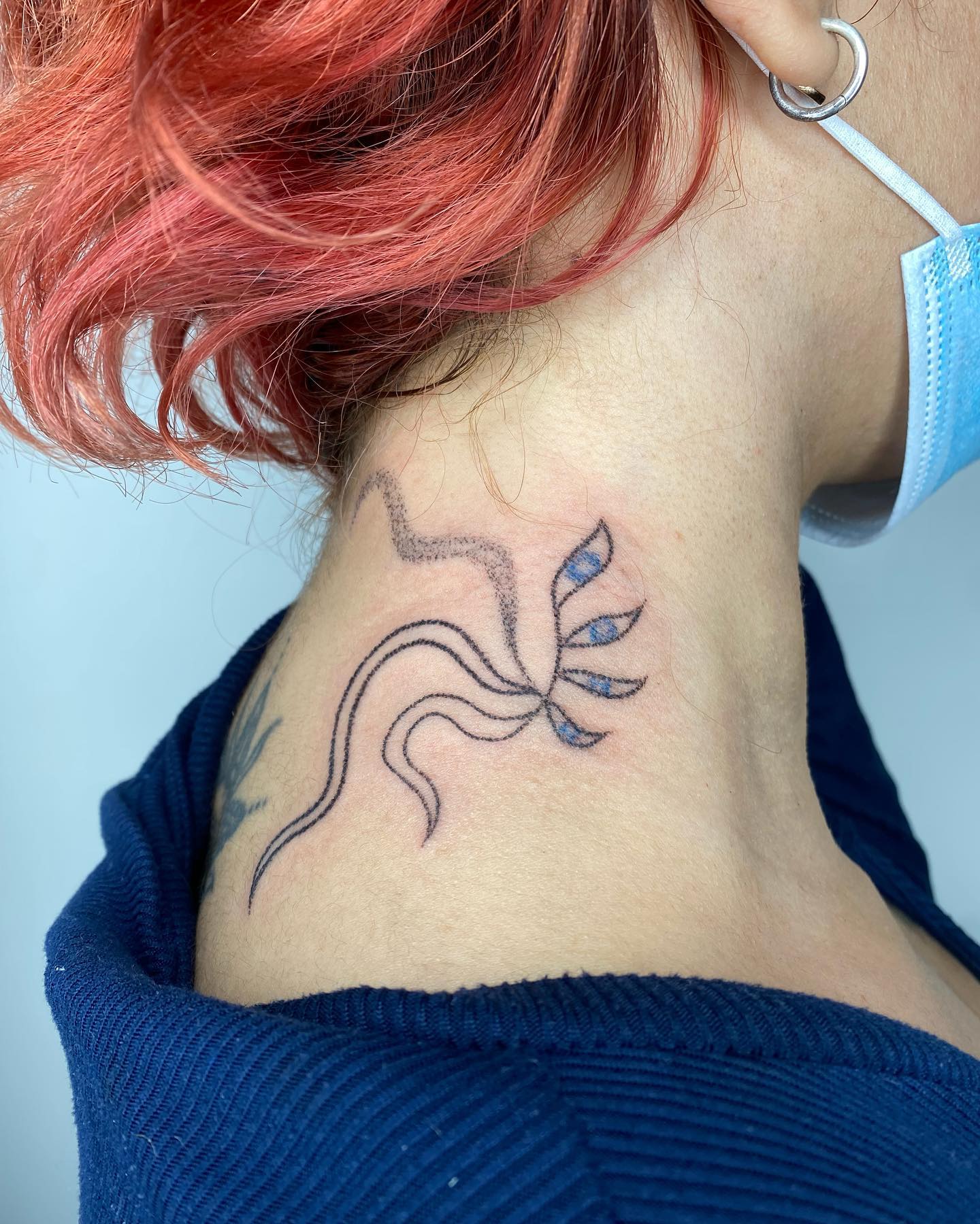 Small Neck Adornment Tattoo