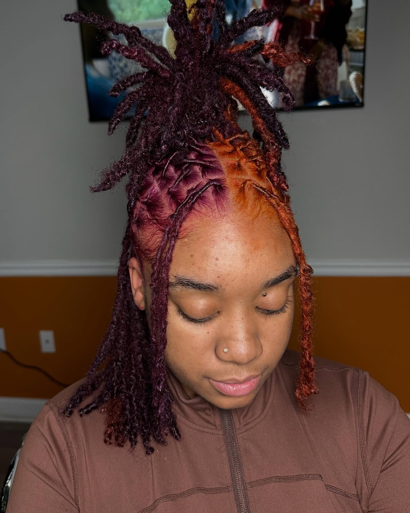Double Color Short Dread LocsIm