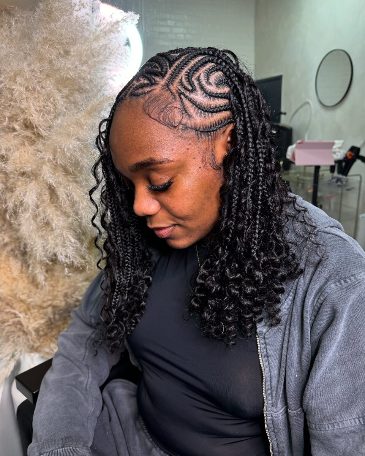 15 Short Fulani Braids Styles With Curls | ThriveNaija