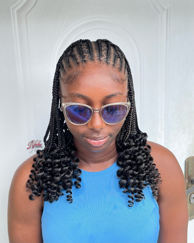 15 Short Fulani Braids Styles With Curls | ThriveNaija