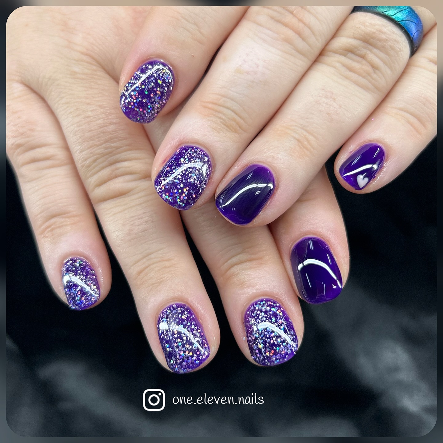 Electric Purple with Glitter Flakes
