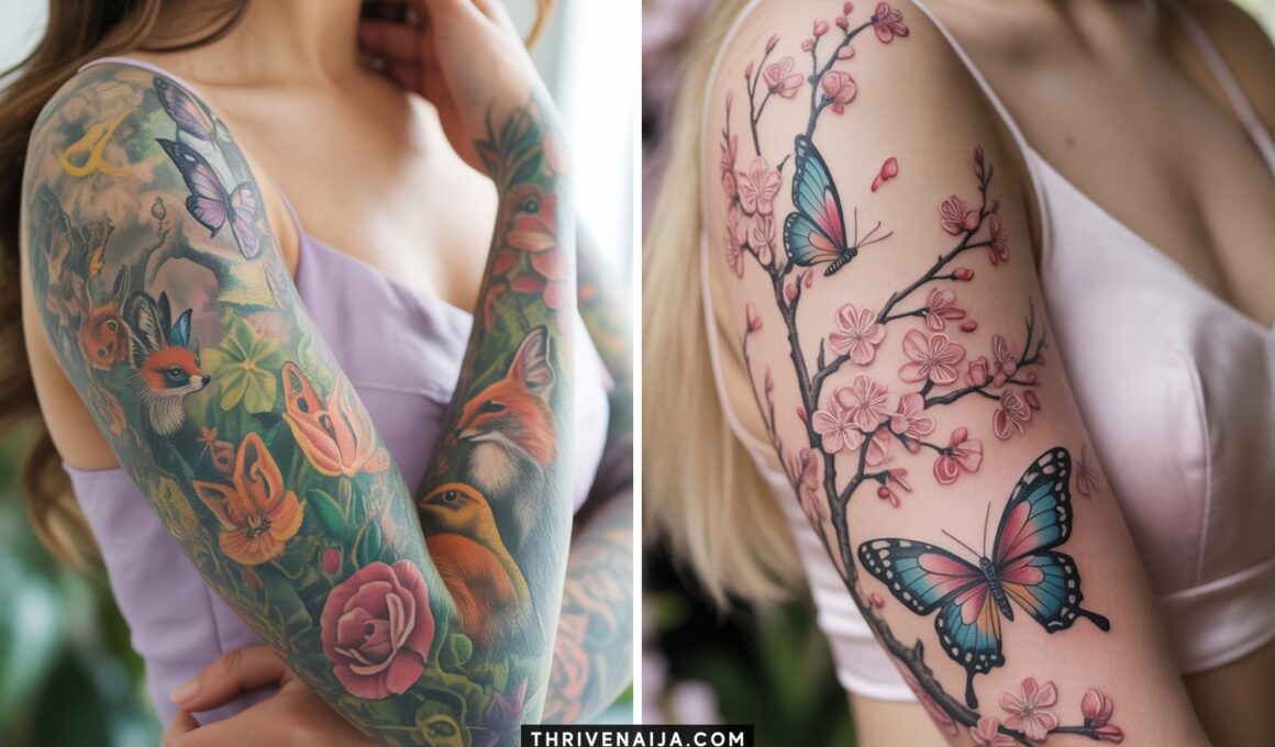 Girly Sleeve Tattoo