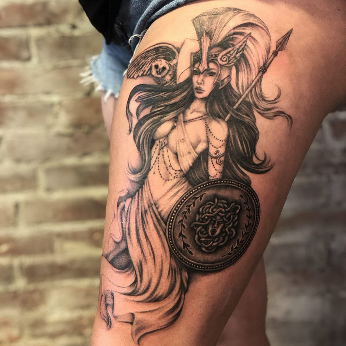 Warrior Woman with Spear Tattoo