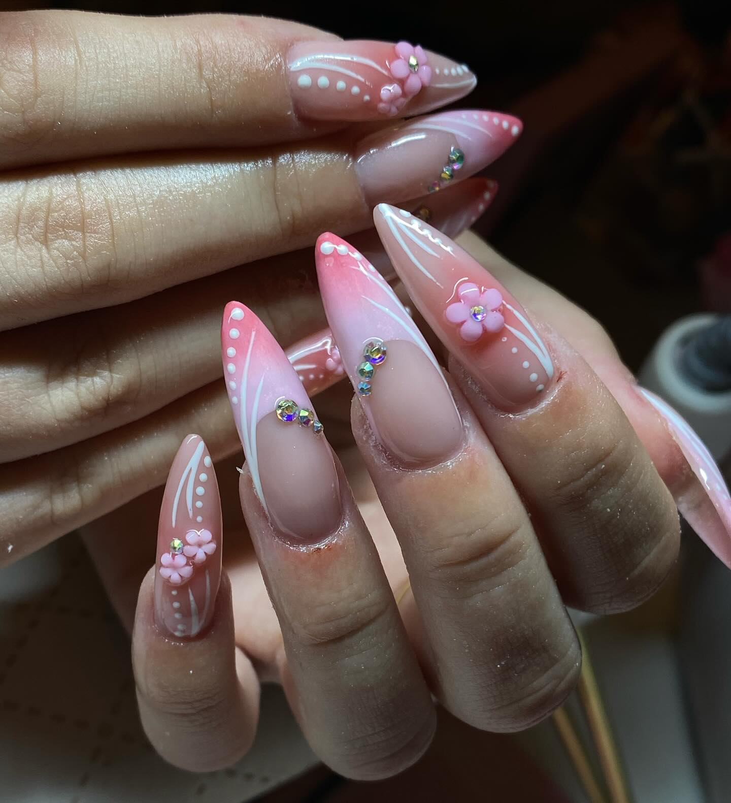 Creamy Blush and Floral Accent