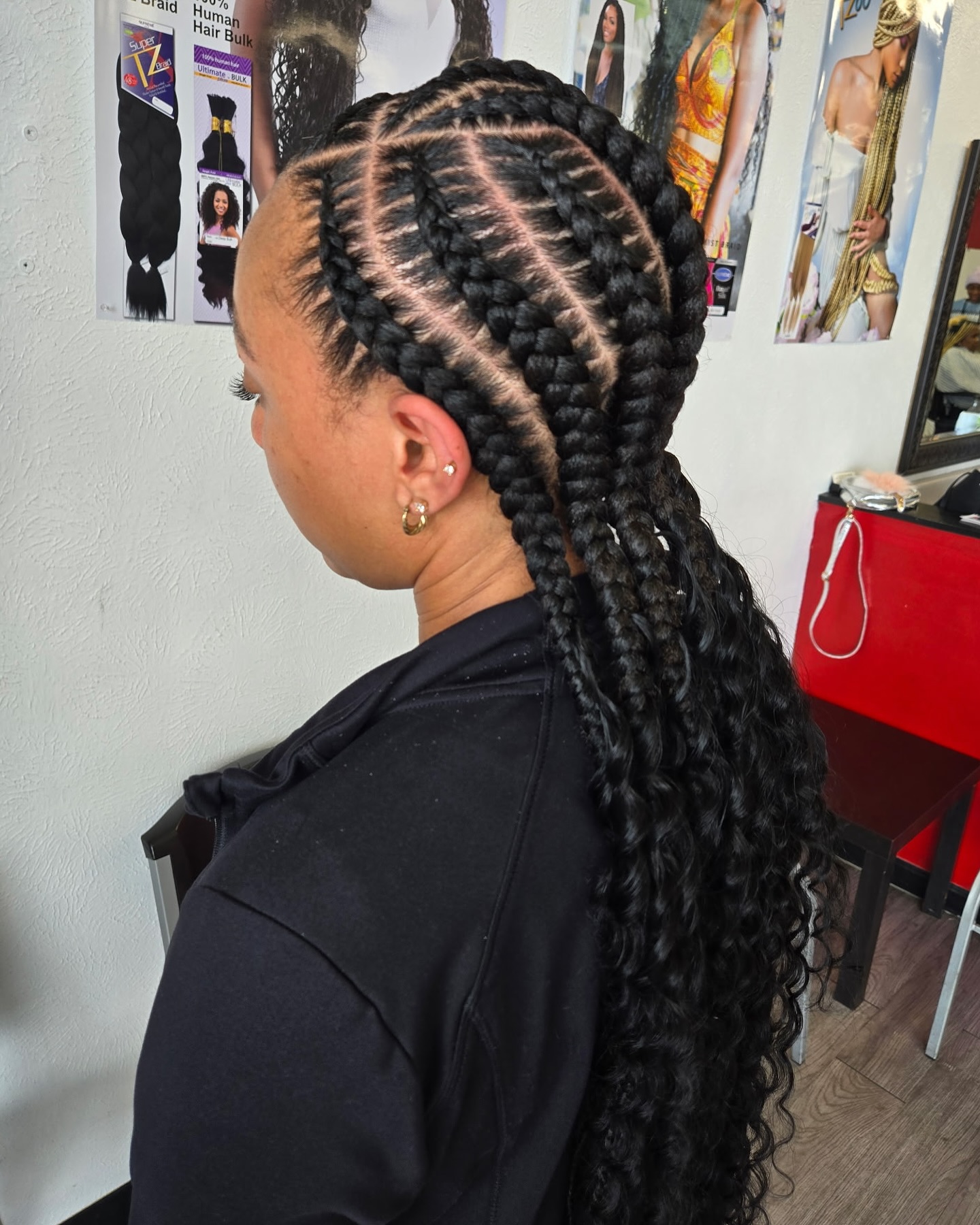 Classic Curved Big Cornrow