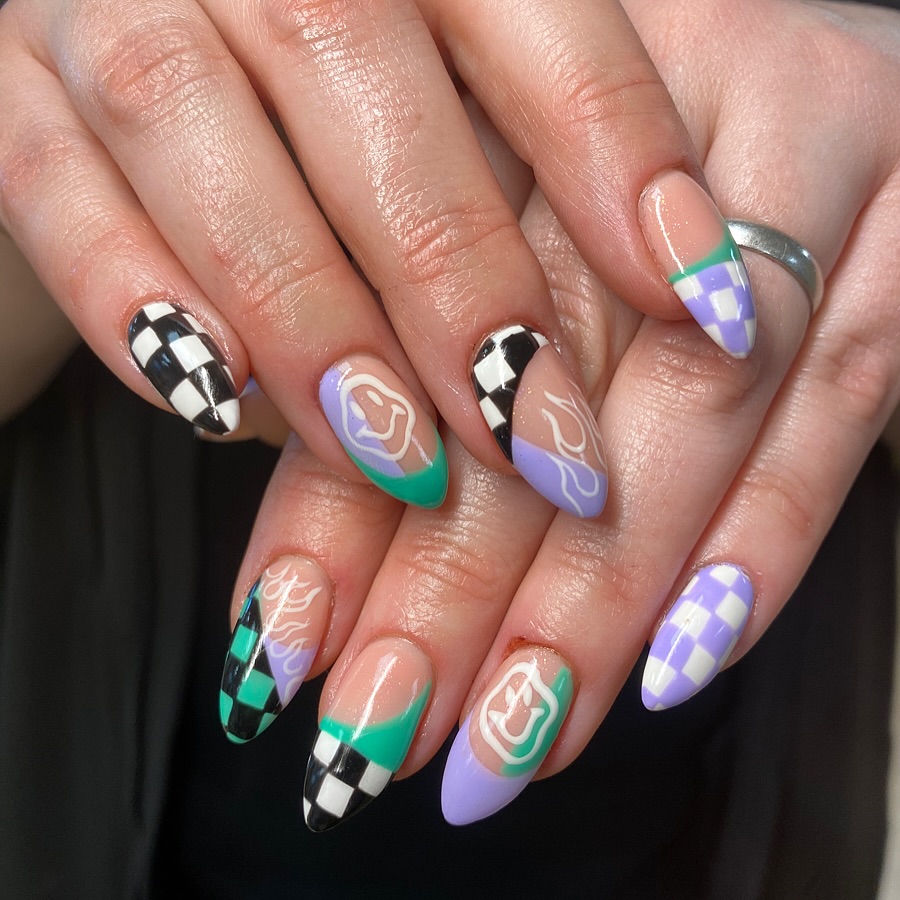 White and Black Checkerboard