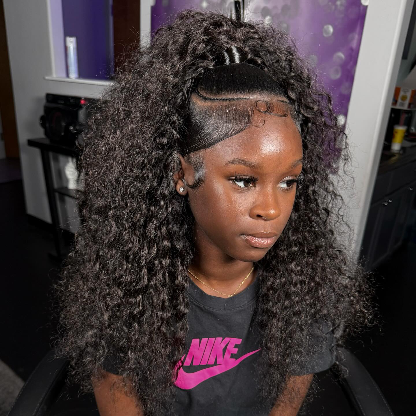 Half Up Half Down Curly Hairstyle