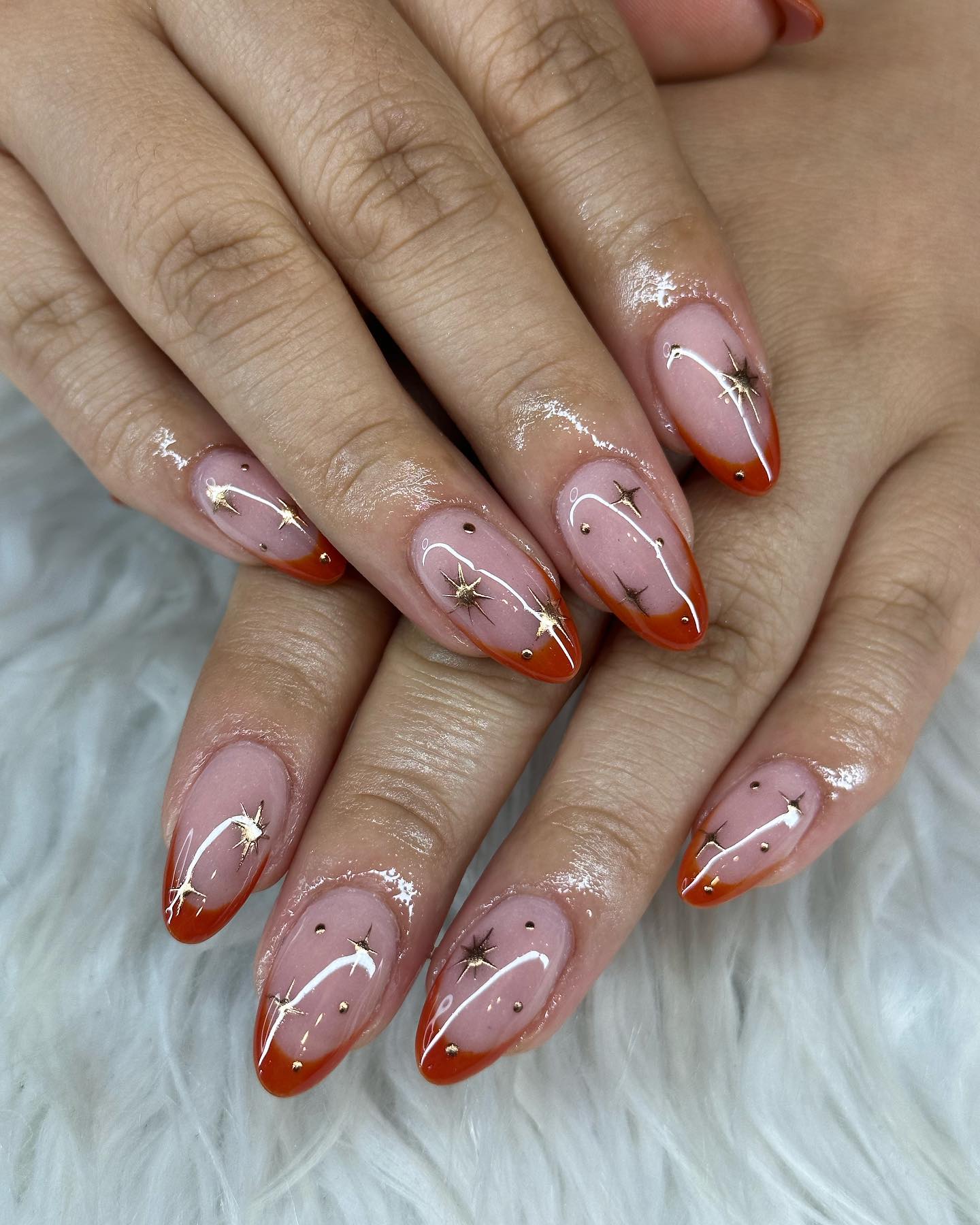 Burnt Orange French Tips