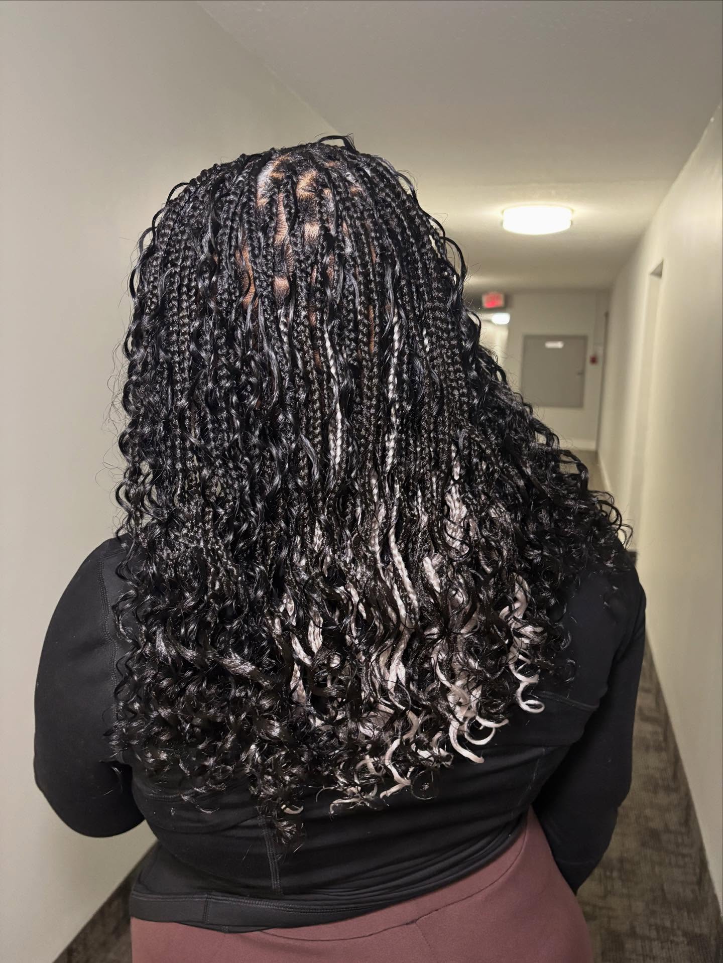 Black And Grey Short Boho Braids