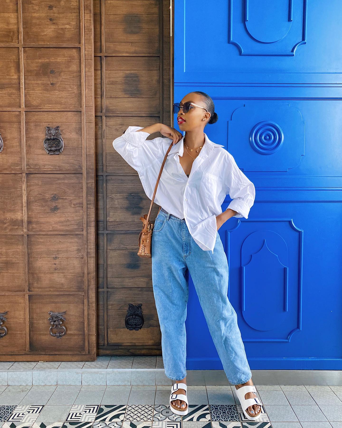 Denim Pants With White Oversized Shirt