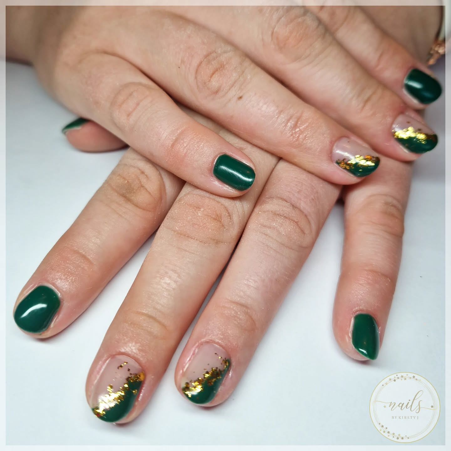 Forest Green and Gold Foil Accent