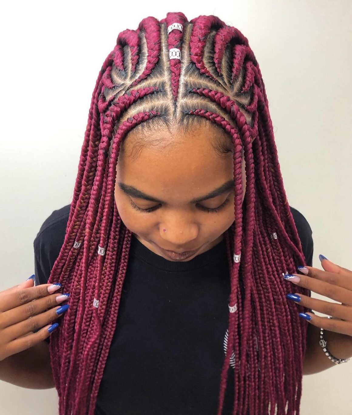17 Chic Red Braids Hairstyle Ideas For Black Women | ThriveNaija