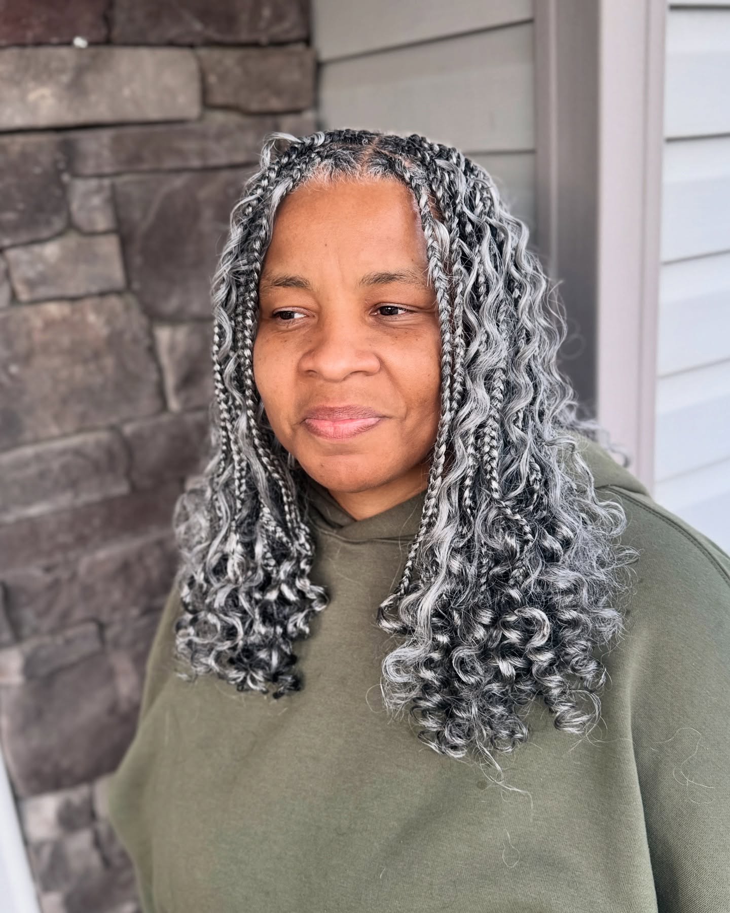 Chic Grey Bohemian Braids