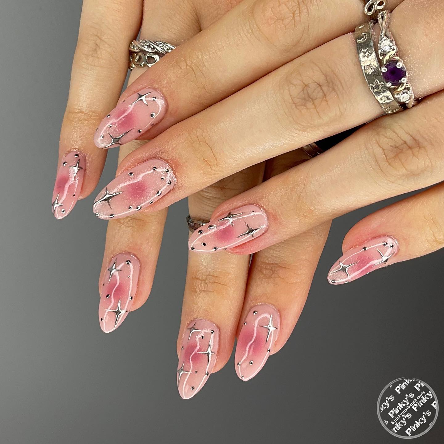 Blush Pink with Gold Stars