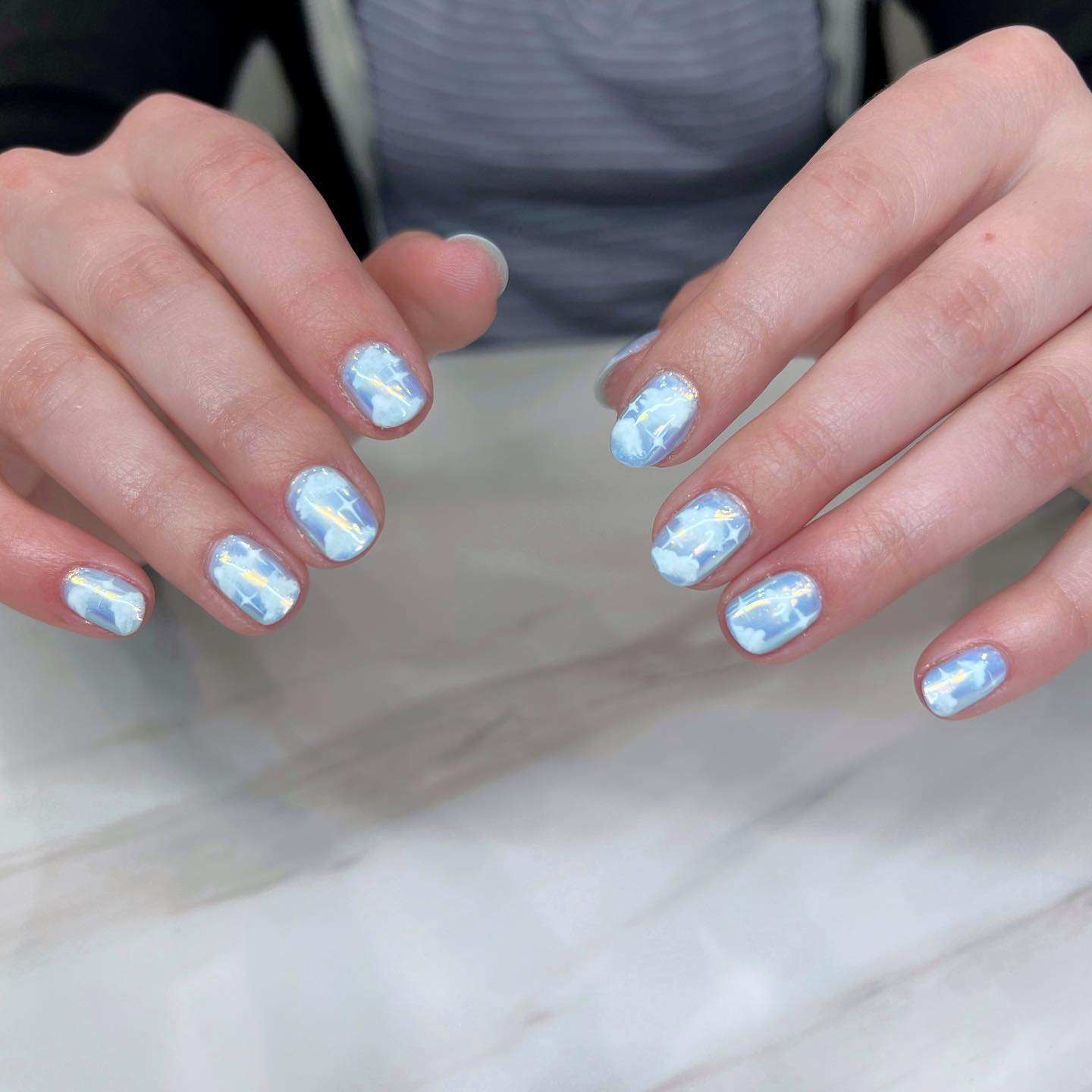 Sky Blue with Cloud Accents