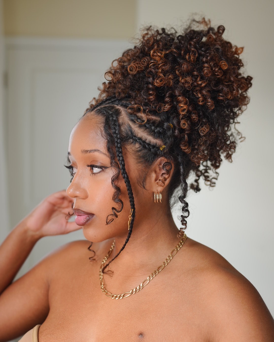 Half Braid with Spring Curls