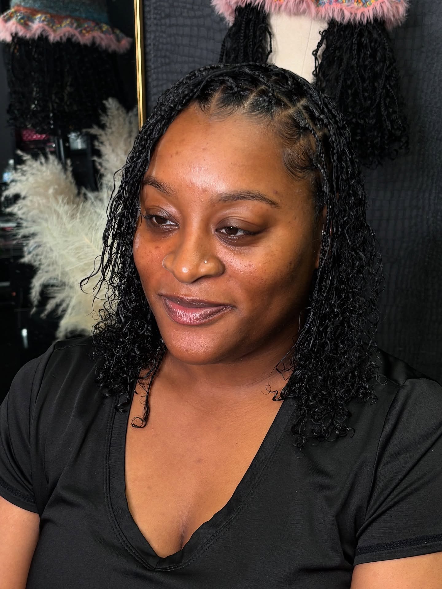 Small Box Braids and Curls