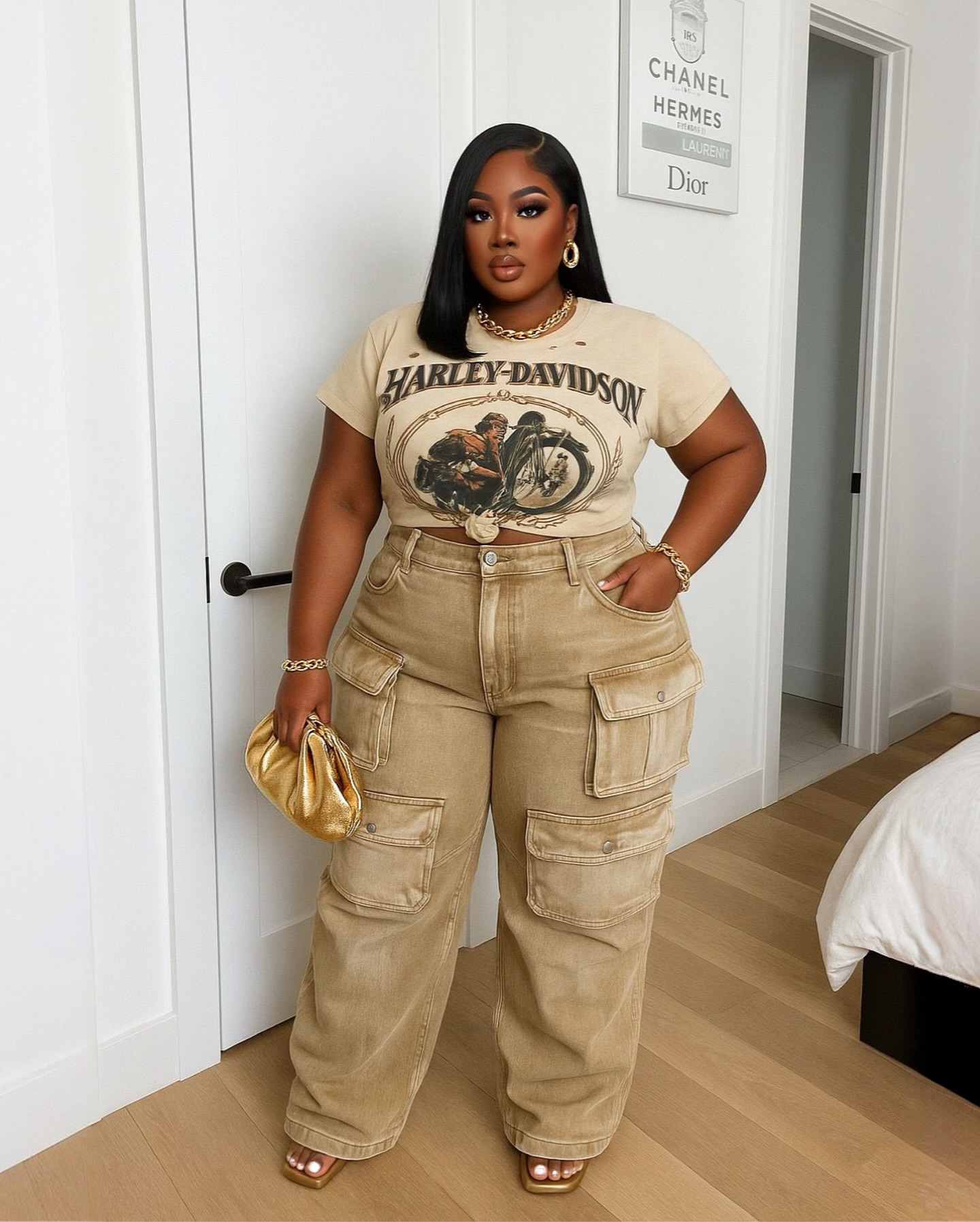 Cargo Pants with Graphic Tee