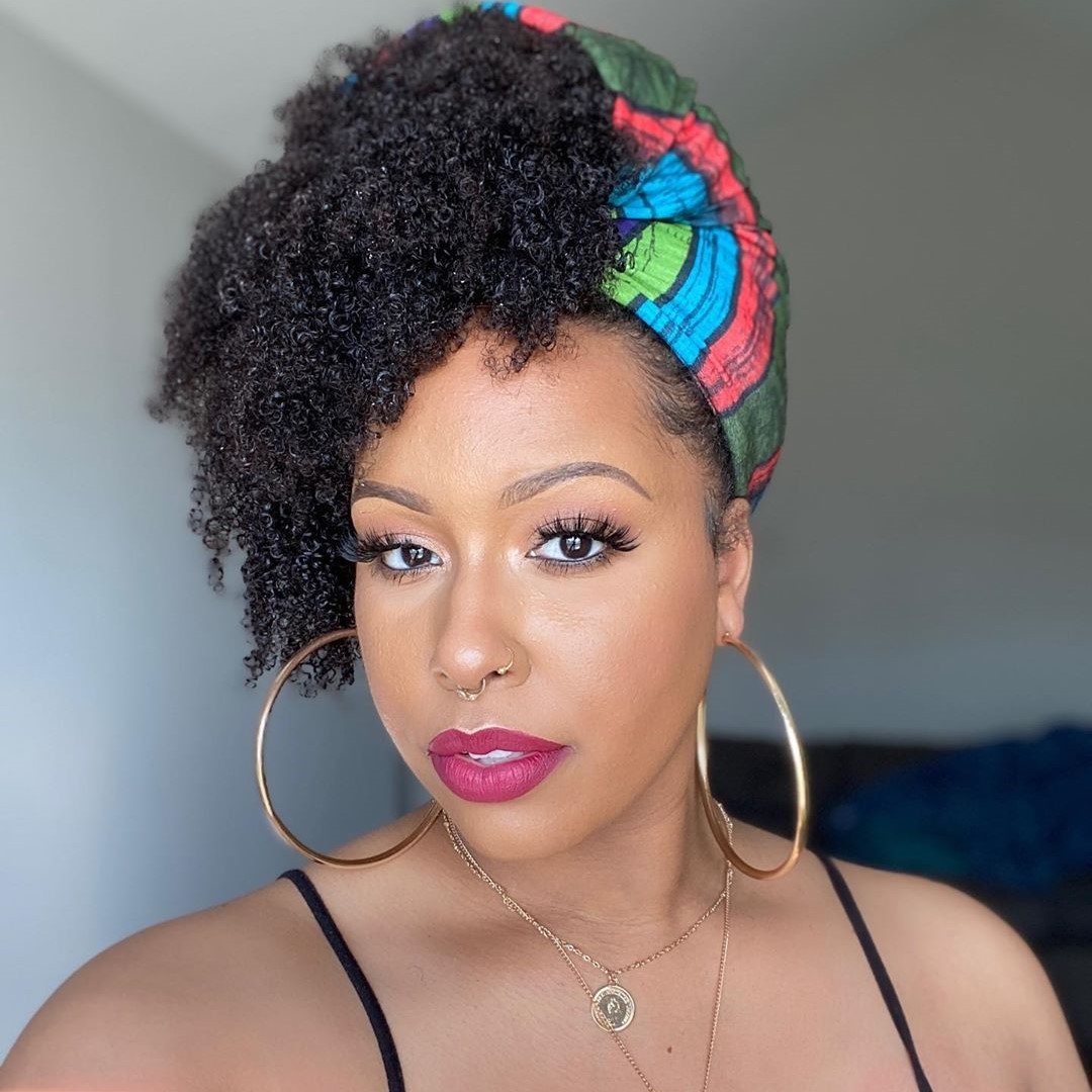 Cute Pineapple Hairstyle with Headwrap