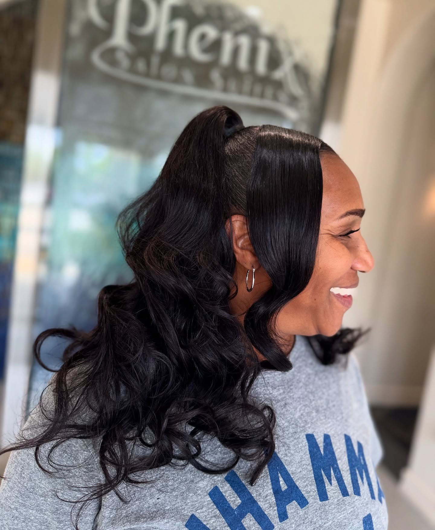 Half Up Half Down with Side Bangs