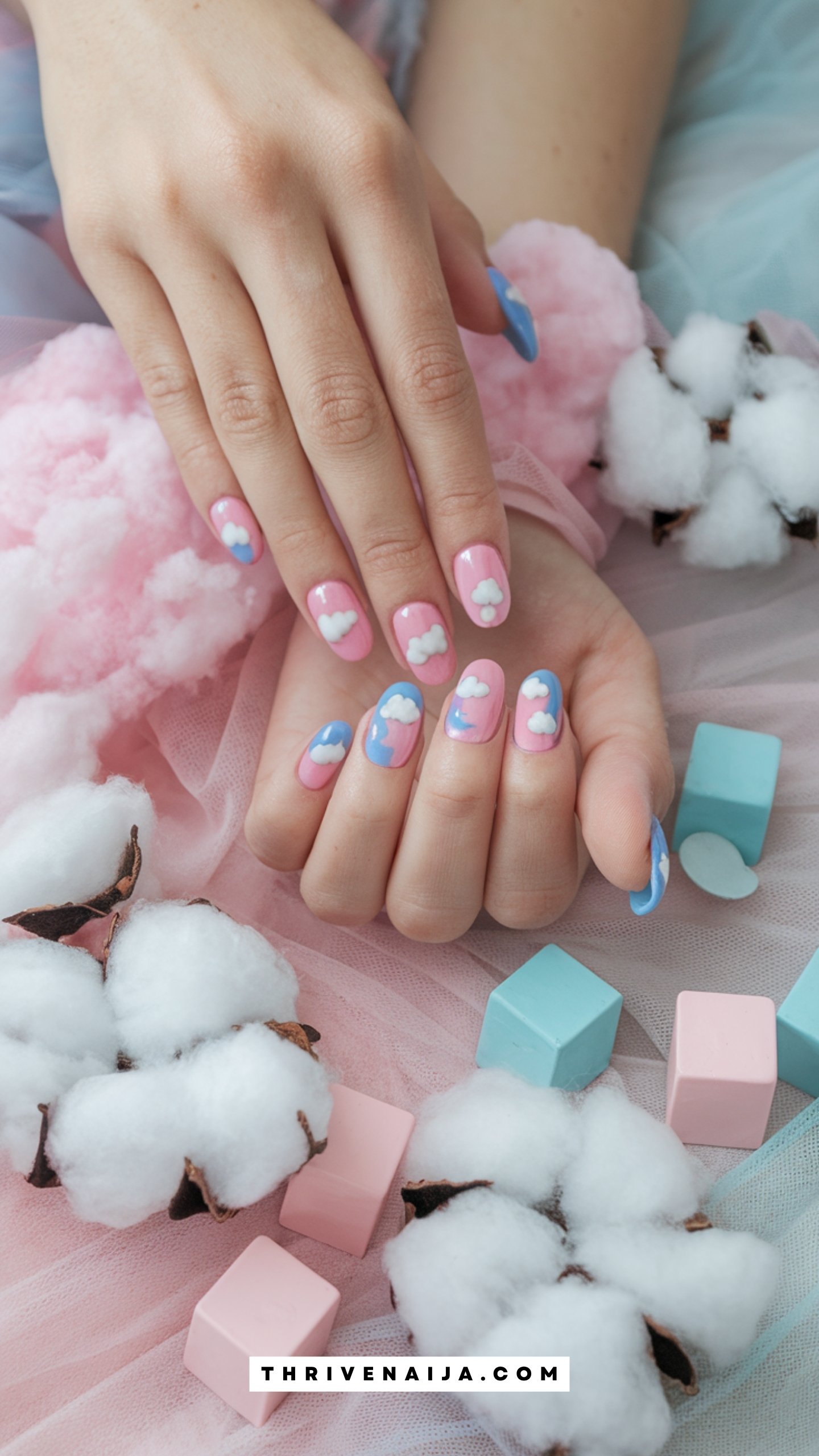 Cloudy Reveal Nails