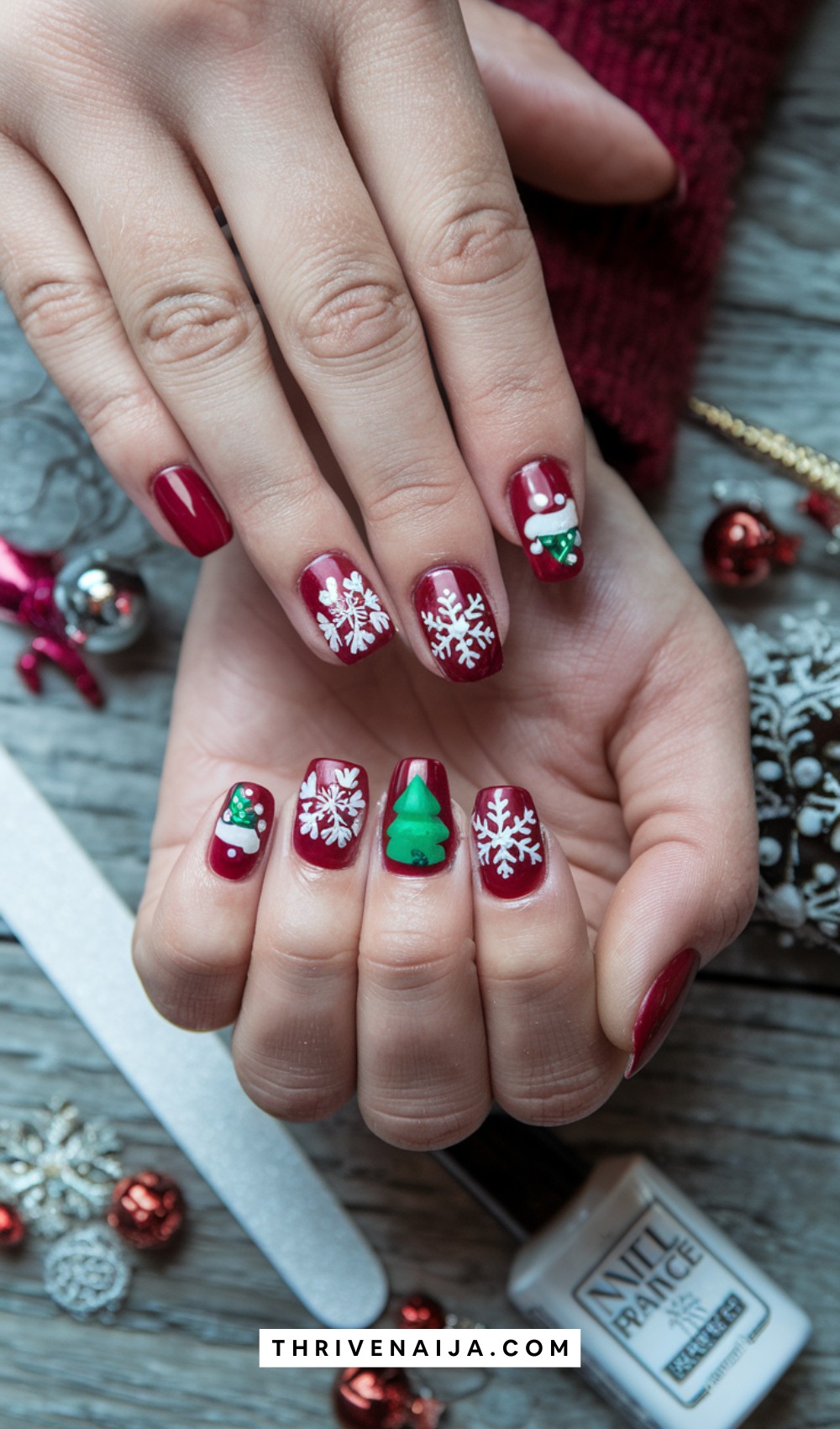 Snowflakes Festive Holiday Nails