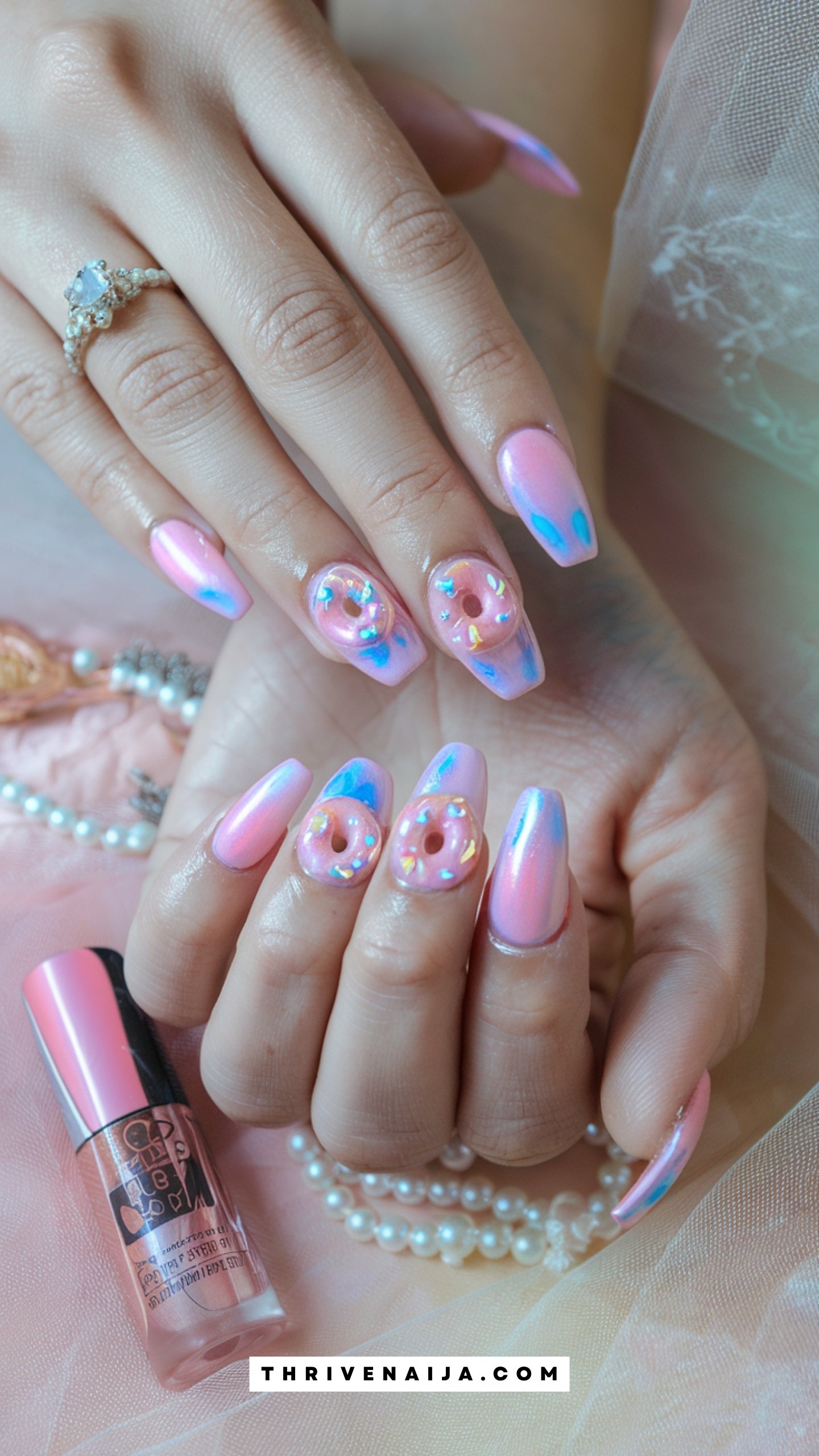 Glazed Donut Reveal Nails