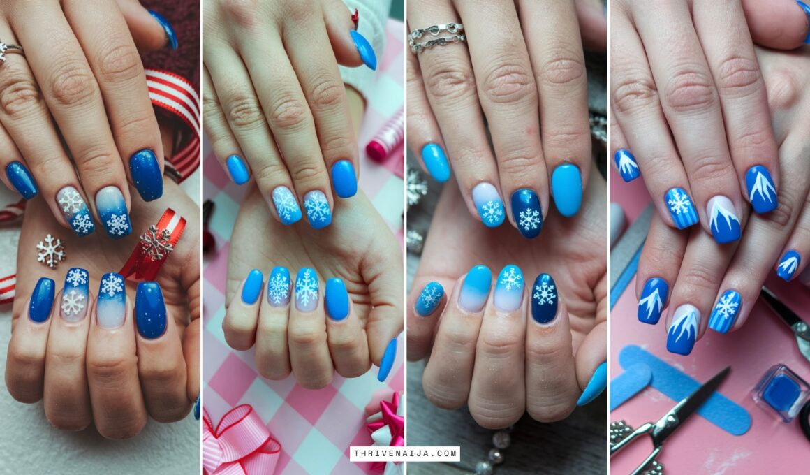 Icy Blue Winter Nail Ideas